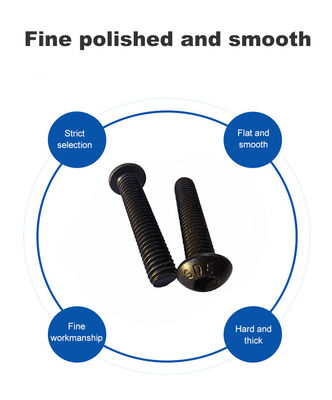 Полный нить черный покрытый шестеренный винт OEM приемлемый плоский круглый головный винт для продуктов