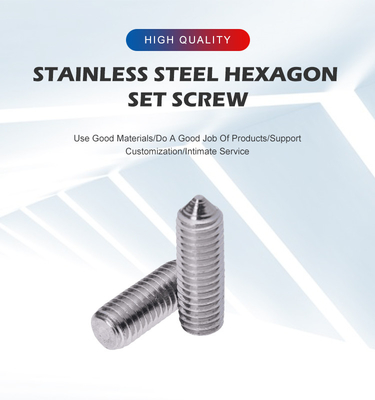 Pan Head Hexagon Socket Set Screws с конусовой точкой из нержавеющей стали SS304 SS316