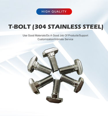 Простая отделка T слот болт винтовой орех крепеж M5 M6 M8 M10 T Углеродистая сталь Нержавеющая сталь