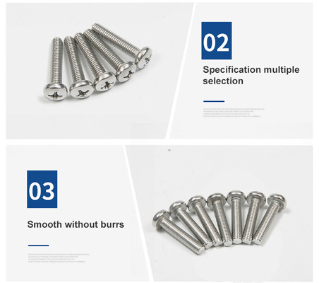 DIN JIS ISO Нержавеющая сталь Phillips Pan Machine Head Застегивающий винт Крестовые вставные винты