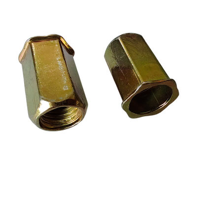 Желтая цинковая покрытая углеродной сталь Малая голова Full Hex Open Rivet Nut для тяжелой промышленности