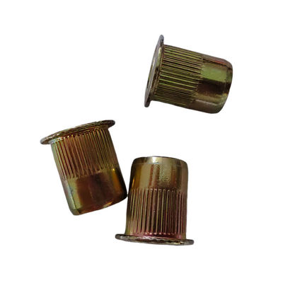 Автомобильная промышленность Легкая установка Желтый цинковый покрытый углеродной сталь плоская голова нить орех