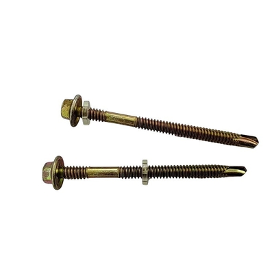 GB Pan Head 2024 Hex Fasteners Винты с резиновой стиральной машиной Жёлтые оцинкованные крышные гвоздья