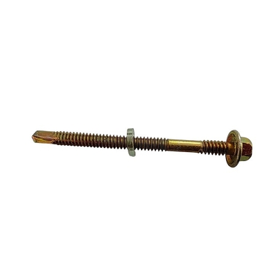 GB Pan Head 2024 Hex Fasteners Винты с резиновой стиральной машиной Жёлтые оцинкованные крышные гвоздья