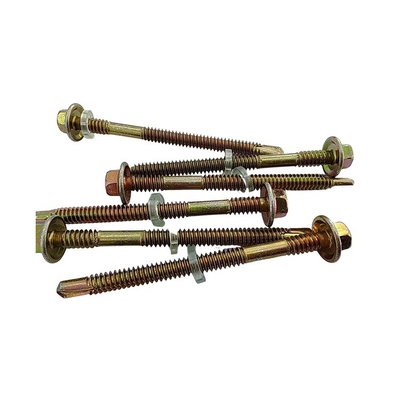 GB Pan Head 2024 Hex Fasteners Винты с резиновой стиральной машиной Жёлтые оцинкованные крышные гвоздья