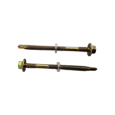 GB Pan Head 2024 Hex Fasteners Винты с резиновой стиральной машиной Жёлтые оцинкованные крышные гвоздья