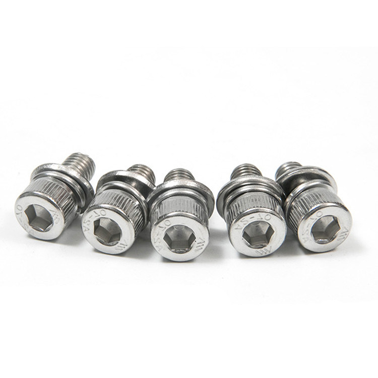 Простая отделка комбинированный винт из нержавеющей стали внутренний шестиугольный плоский пружинный стиральщик